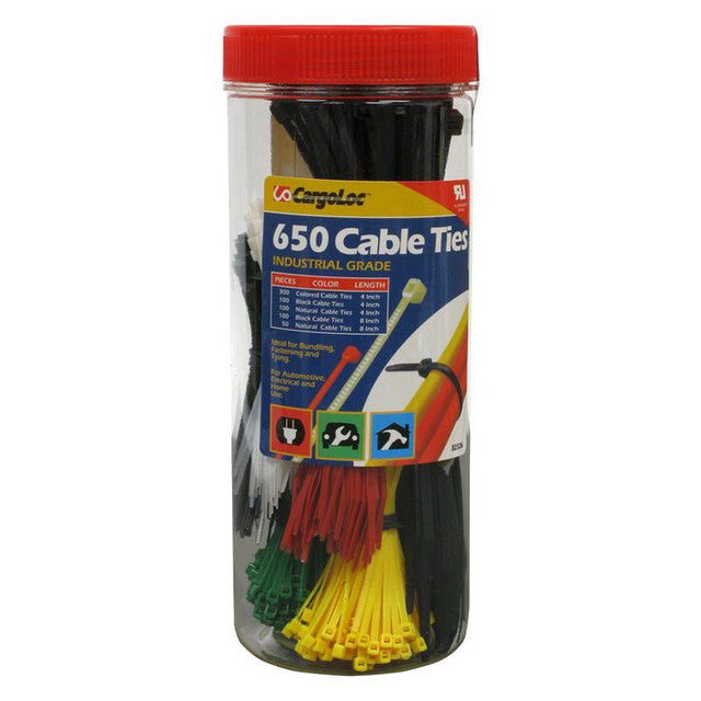 Cargoloc Cable Ties Assorted Colours 650 Pack
