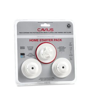 Cavius Smoke and Heat Alarms Home Starter Pack 40mm