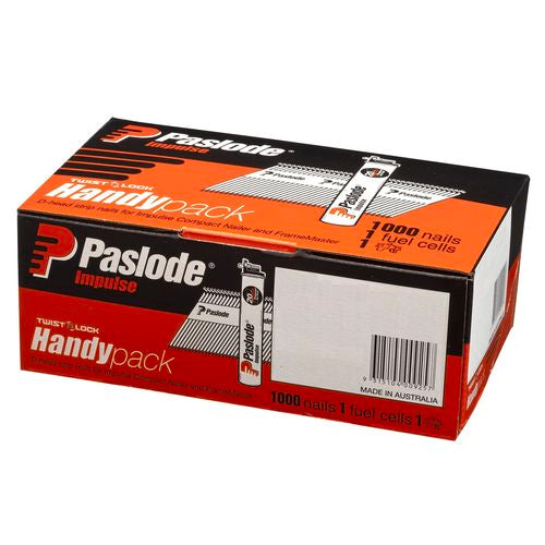 Paslode Impulse Collated Nails Handy Pack with Fuel Cell 90 x 3.15mm 1000 Pack