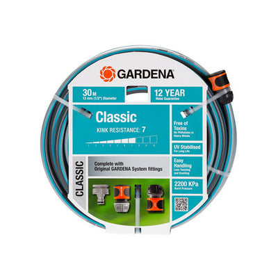 Gardena Classic 13mm x 30m PVC Fitted Hose