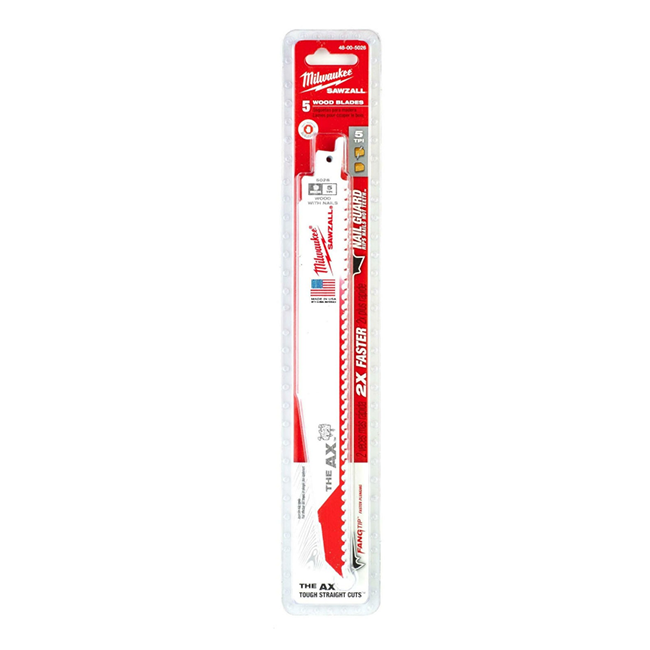 Milwaukee SAWZALL™ The AX™ 230mm 9" 5TPI Blade 5 Pack